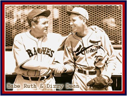Chicago History - Babe Ruth, serving as the first base coach for the Brooklyn  Dodgers, meets up with Dizzy Dean of the Chicago Cubs before a game at  Ebbets Field in 1938. #